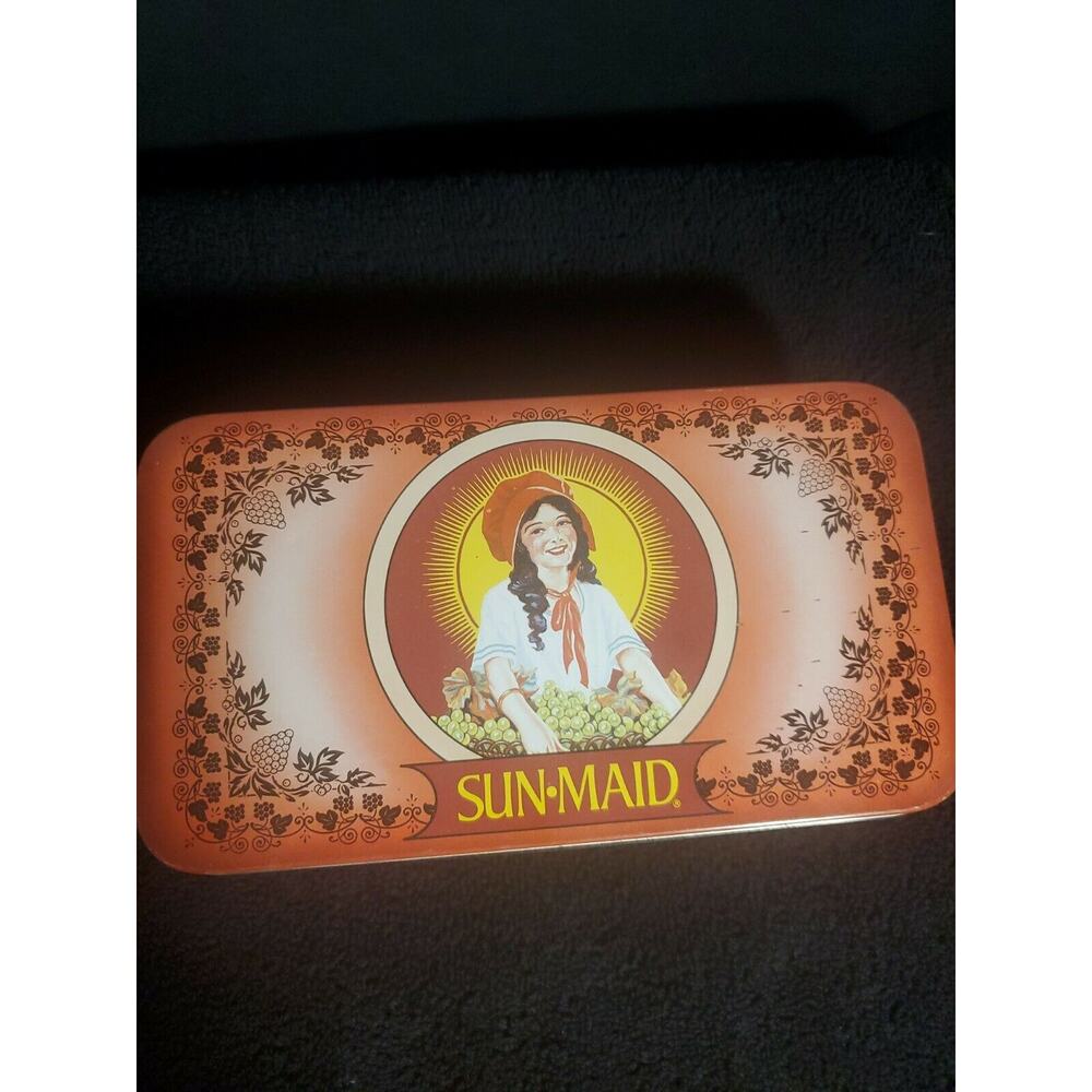 Vintage Sun Maid Raisins Tin 1988 Advertising Sunmaid Raisin